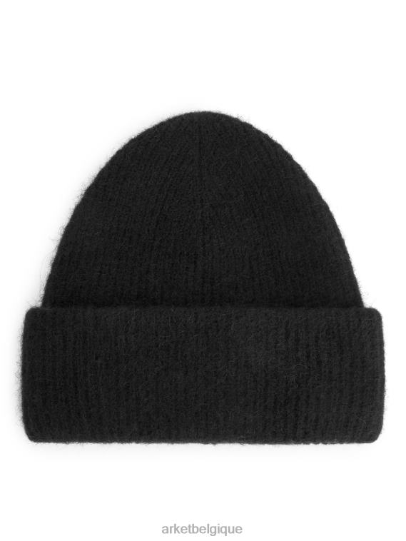 ARKET bonnet double pli en alpaga et mérinos femmes noir T46DR907 accessoires