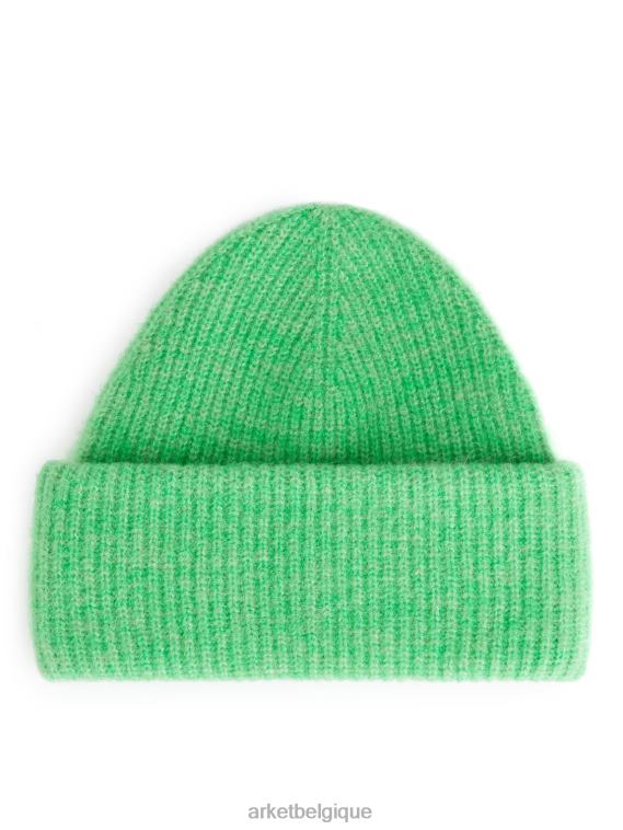 ARKET bonnet double pli en alpaga et mérinos femmes vert T46DR895 accessoires