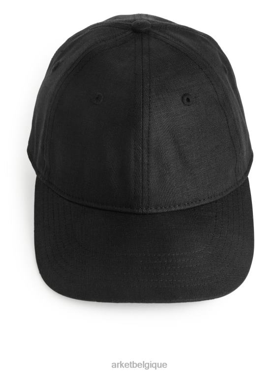 ARKET casquette en lin femmes noir T46DR818 accessoires