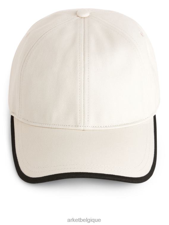 ARKET casquette en sergé de coton femmes blanc cassé/noir T46DR822 accessoires