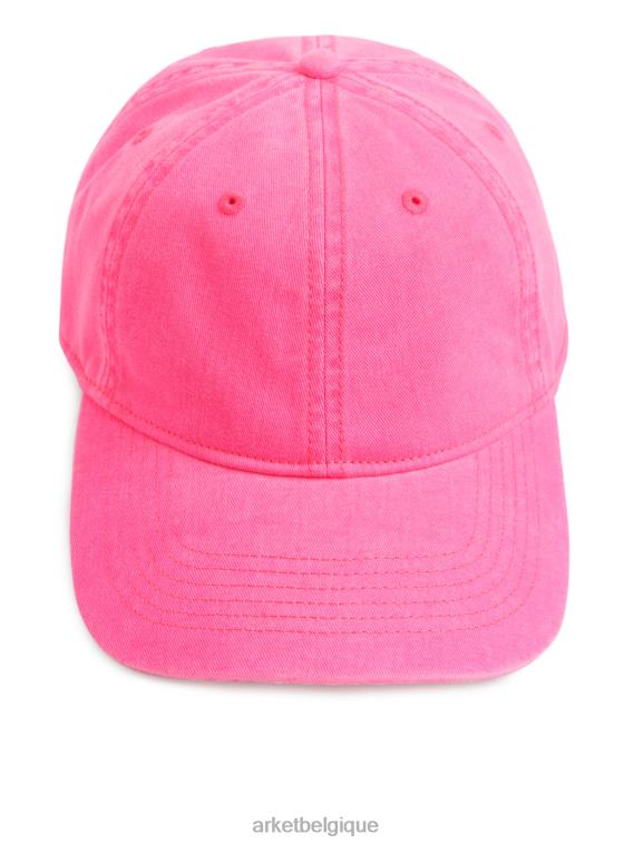ARKET casquette en sergé de coton lavé femmes rose pétant T46DR821 accessoires