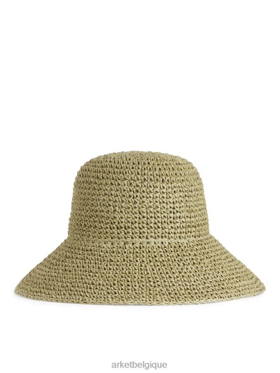ARKET chapeau de paille femmes vert kaki T46DR819 accessoires