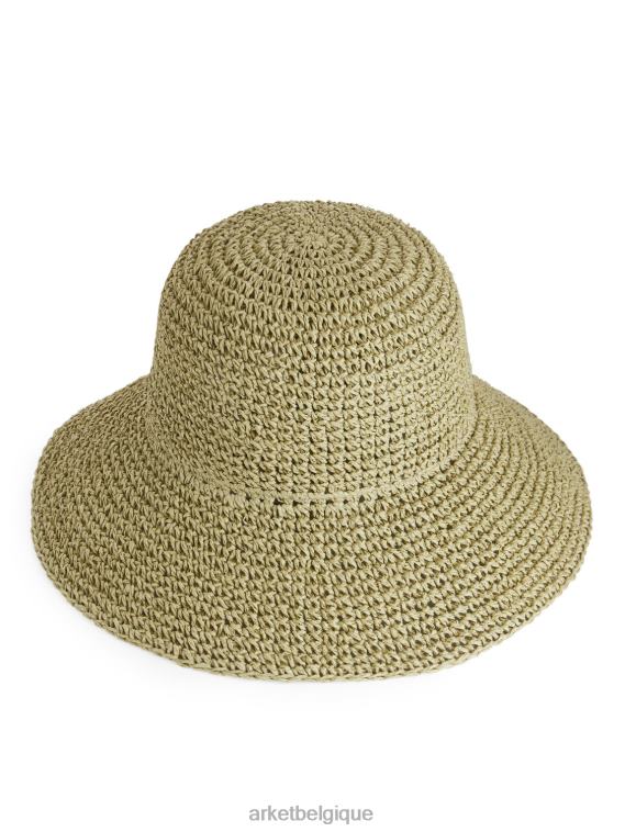 ARKET chapeau de paille femmes vert kaki T46DR819 accessoires