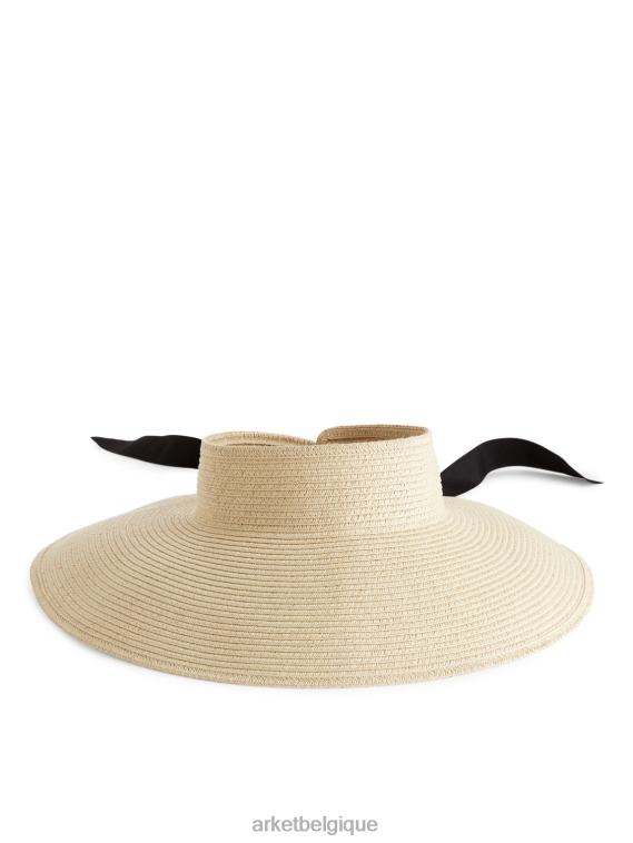 ARKET pare-soleil en paille femmes beige/noir T46DR824 accessoires