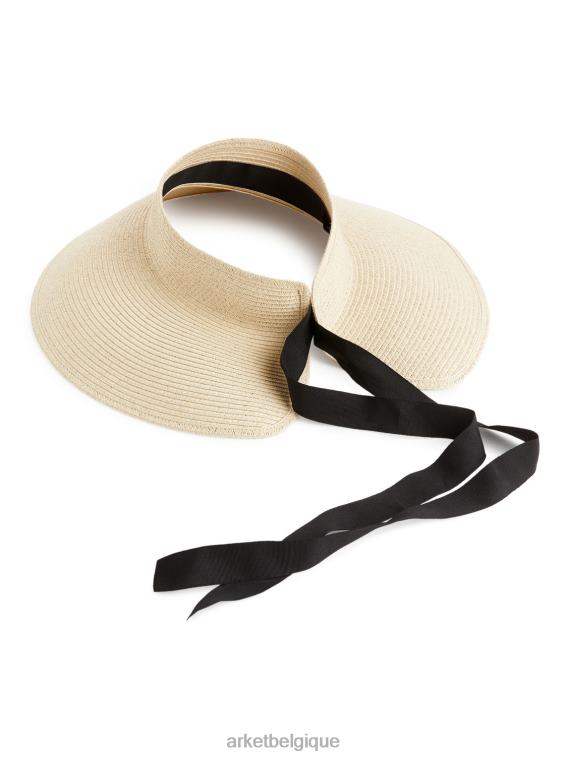 ARKET pare-soleil en paille femmes beige/noir T46DR824 accessoires