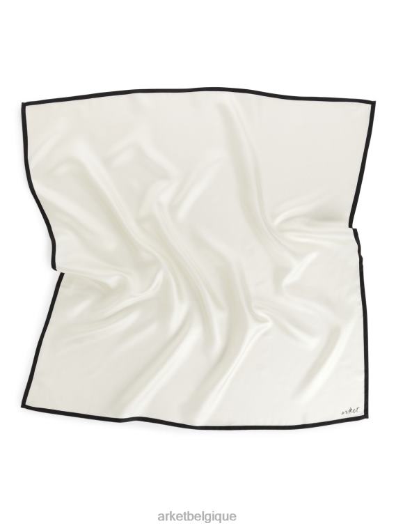 ARKET écharpe en soie femmes blanc cassé/noir T46DR841 accessoires