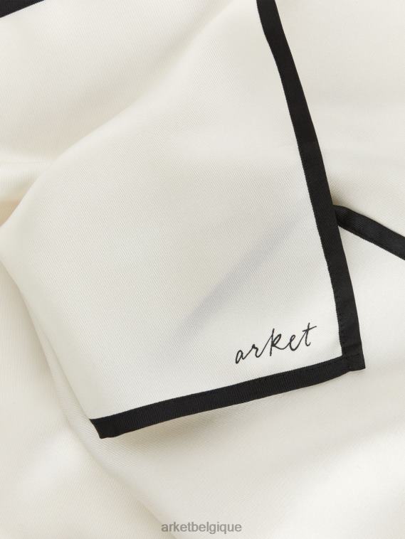 ARKET écharpe en soie femmes blanc cassé/noir T46DR841 accessoires