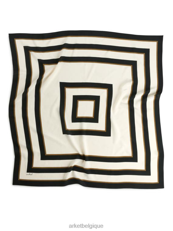 ARKET foulard en soie imprimé femmes noir/marron/beige T46DR840 accessoires