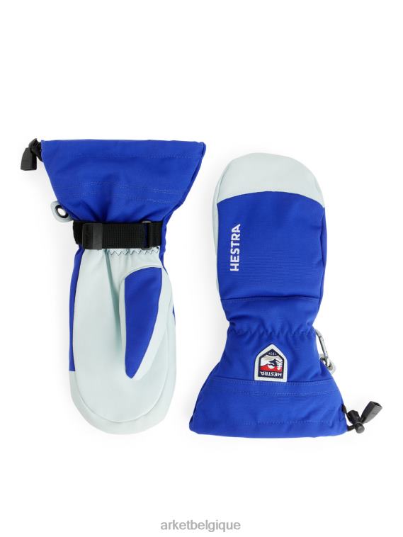 ARKET mitaines de ski en cuir hestra army femmes bleu vif/blanc T46DR883 accessoires