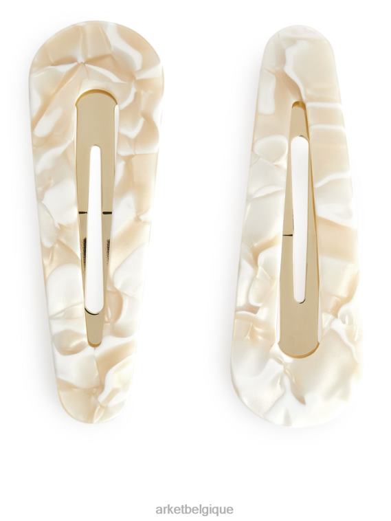 ARKET pinces à cheveux lot de 2 femmes perle blanche T46DR853 accessoires