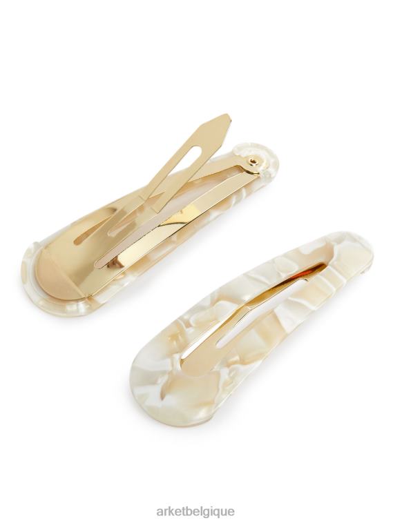 ARKET pinces à cheveux lot de 2 femmes perle blanche T46DR853 accessoires
