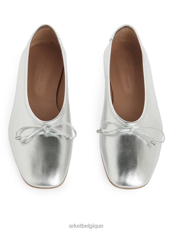 ARKET ballerines en cuir femmes argent T46DR714 chaussure