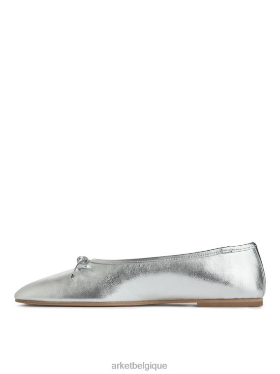 ARKET ballerines en cuir femmes argent T46DR714 chaussure