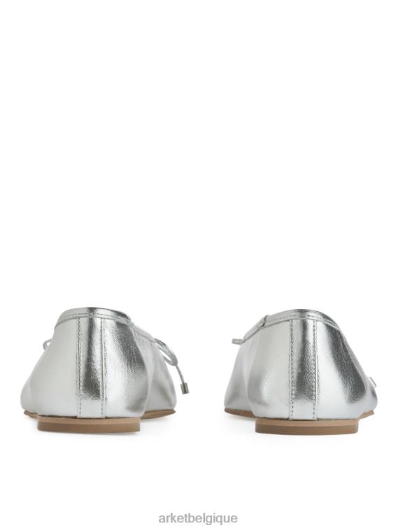 ARKET ballerines en cuir femmes argent T46DR714 chaussure