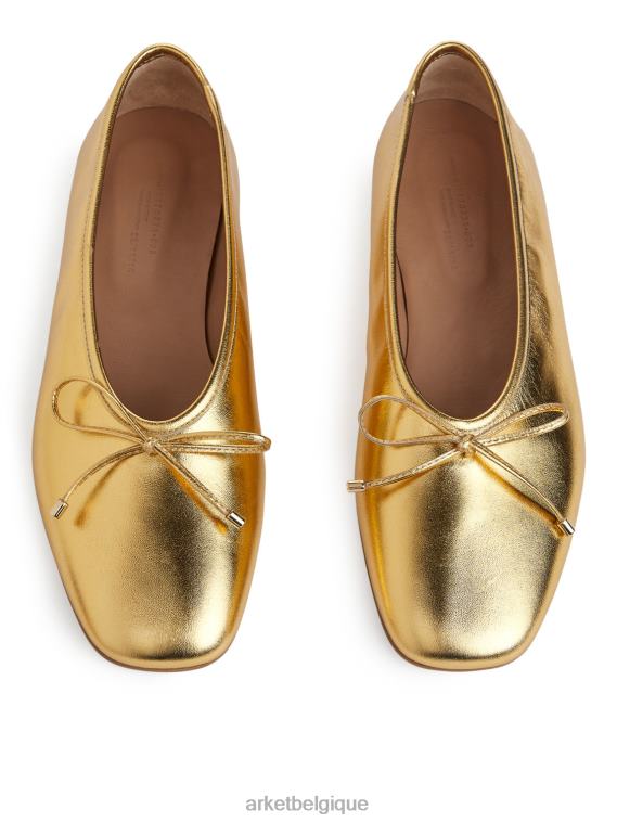 ARKET ballerines en cuir femmes or T46DR719 chaussure