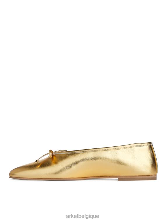ARKET ballerines en cuir femmes or T46DR719 chaussure
