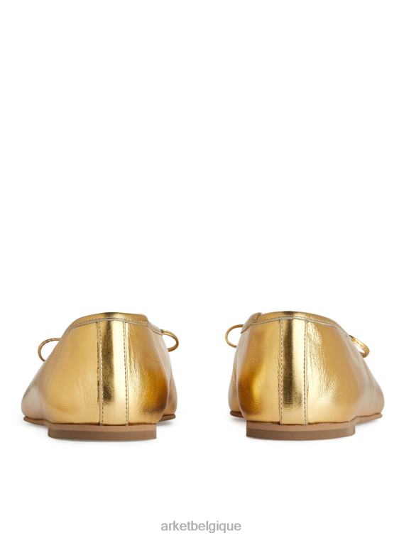 ARKET ballerines en cuir femmes or T46DR719 chaussure