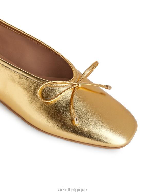 ARKET ballerines en cuir femmes or T46DR719 chaussure