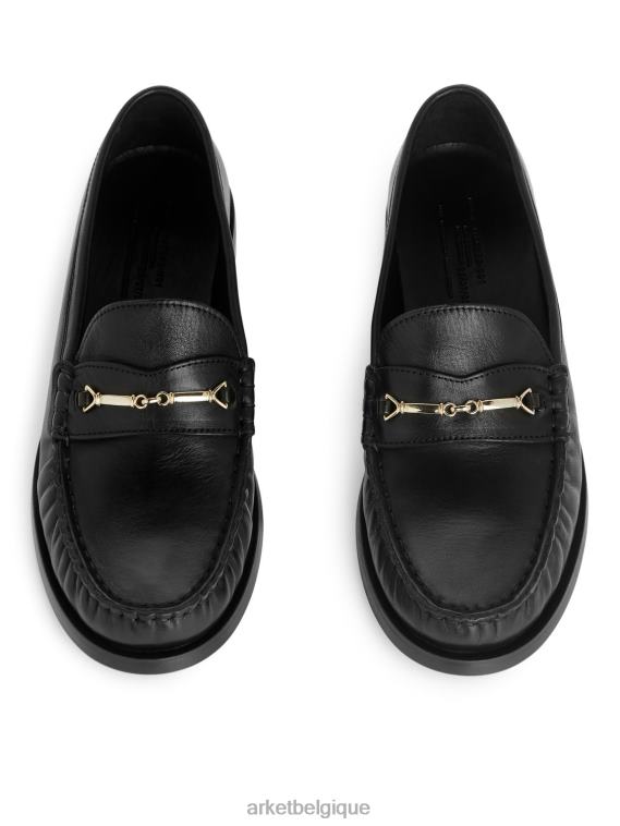 ARKET mocassins en cuir femmes noir T46DR686 chaussure