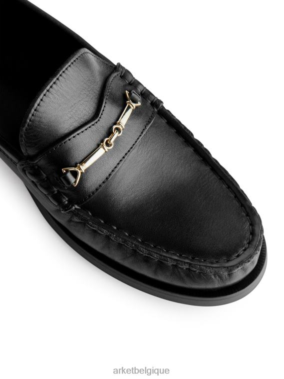 ARKET mocassins en cuir femmes noir T46DR686 chaussure