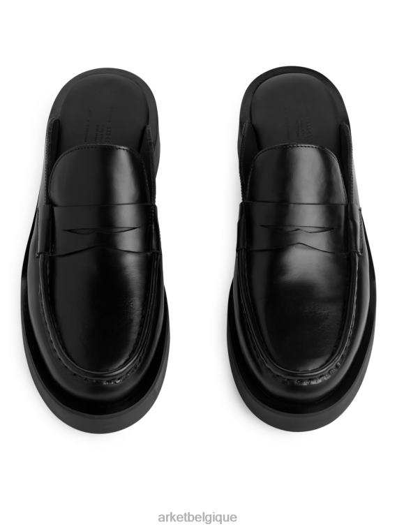 ARKET mocassins à enfiler en cuir femmes noir T46DR685 chaussure
