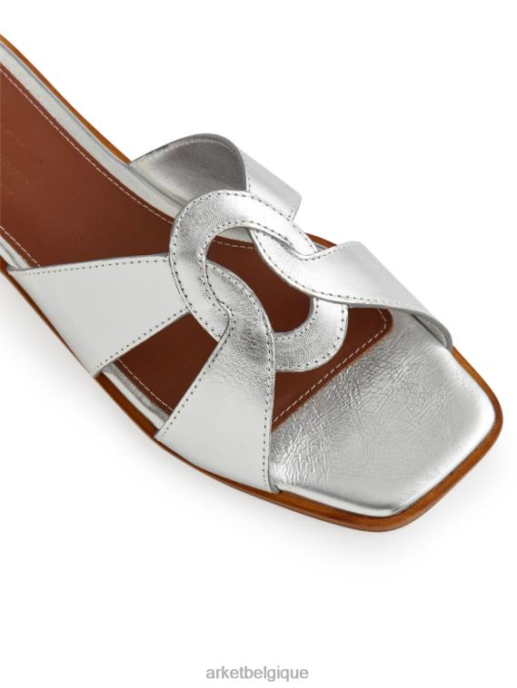 ARKET slip-ins plats en cuir femmes argent T46DR702 chaussure