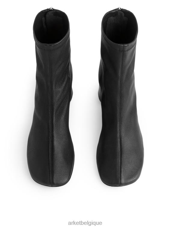 ARKET bottes chaussettes en cuir stretch femmes noir T46DR699 chaussure