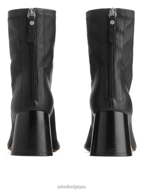 ARKET bottes chaussettes en cuir stretch femmes noir T46DR699 chaussure