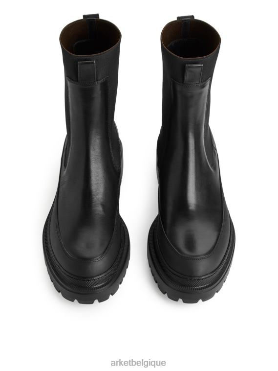 ARKET bottes en cuir à semelle épaisse femmes noir T46DR724 chaussure