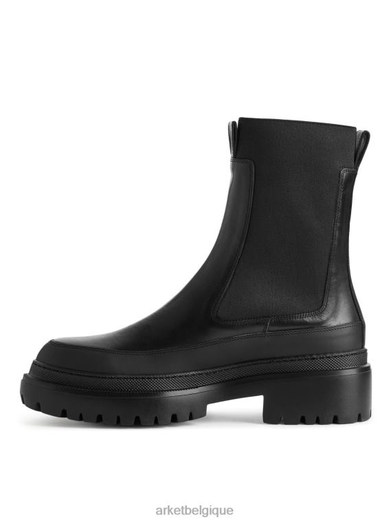 ARKET bottes en cuir à semelle épaisse femmes noir T46DR724 chaussure