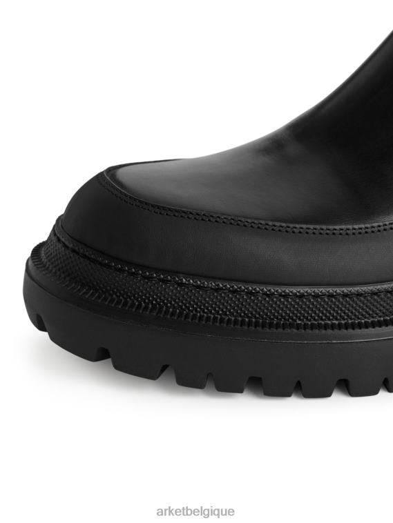 ARKET bottes en cuir à semelle épaisse femmes noir T46DR724 chaussure