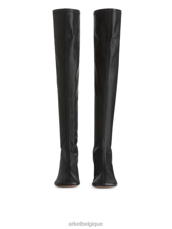 ARKET bottes en cuir stretch femmes noir T46DR701 chaussure