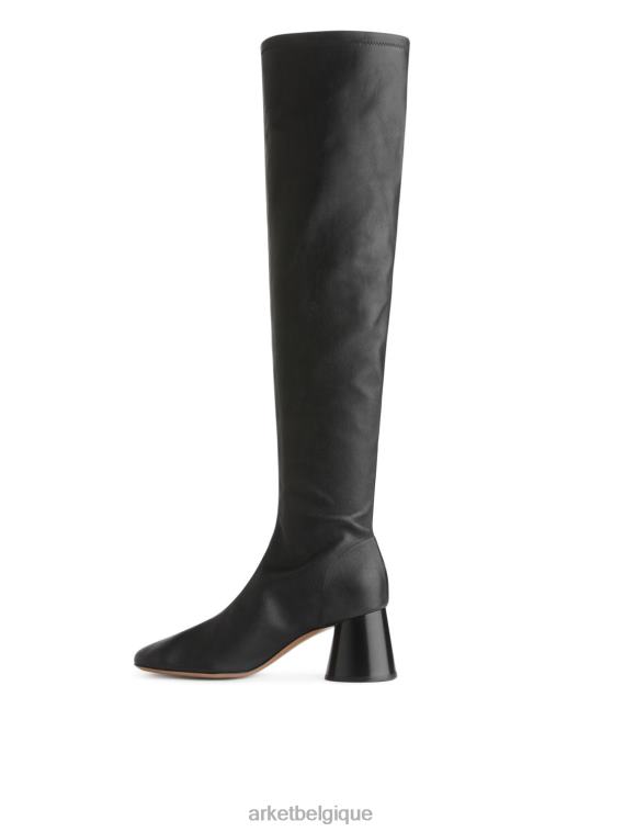 ARKET bottes en cuir stretch femmes noir T46DR701 chaussure