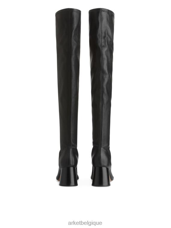 ARKET bottes en cuir stretch femmes noir T46DR701 chaussure