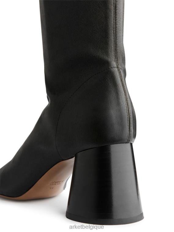 ARKET bottes en cuir stretch femmes noir T46DR701 chaussure