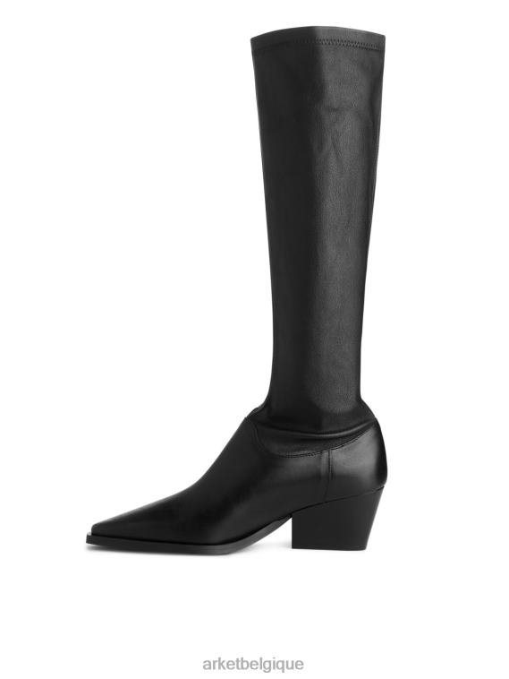 ARKET bottes en cuir stretch femmes noir T46DR731 chaussure