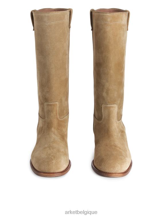 ARKET bottes en daim femmes beige T46DR725 chaussure
