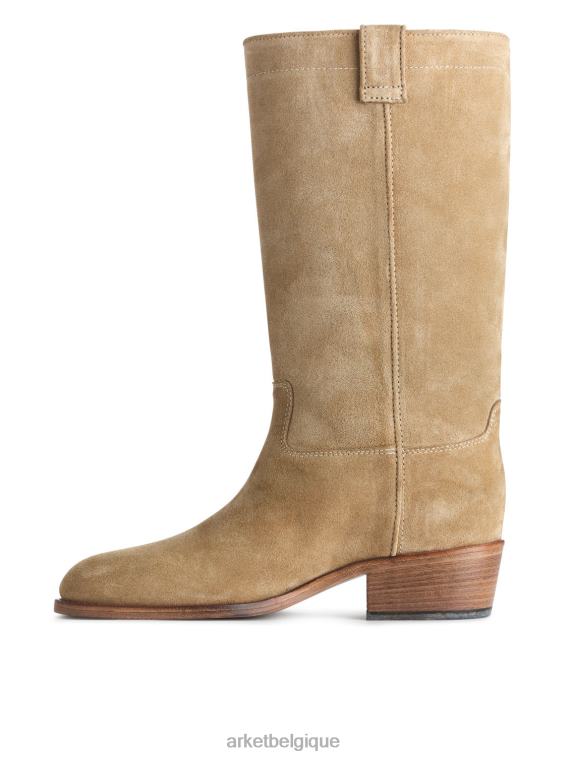 ARKET bottes en daim femmes beige T46DR725 chaussure