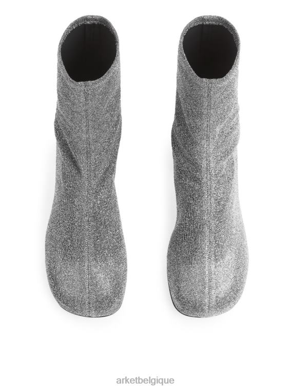 ARKET bottes stretch à talons femmes argent T46DR736 chaussure