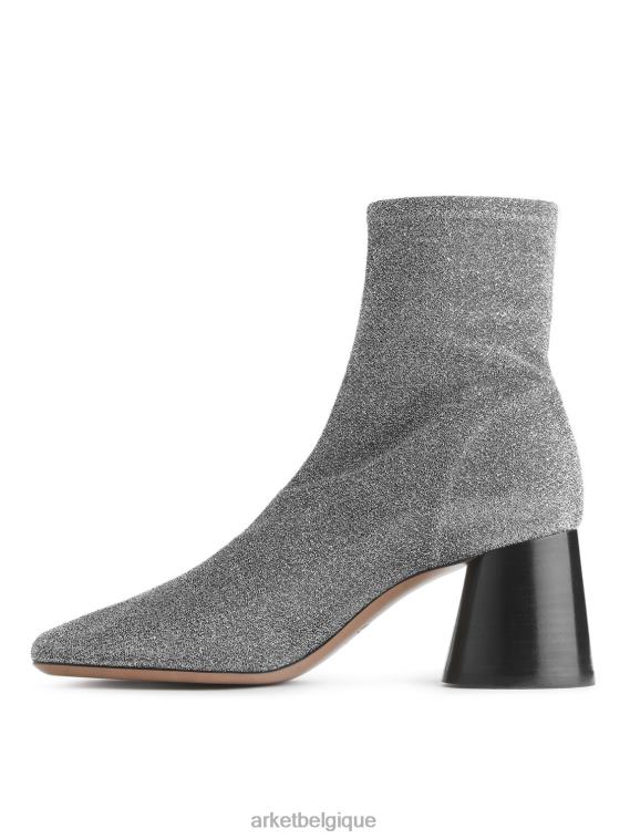 ARKET bottes stretch à talons femmes argent T46DR736 chaussure