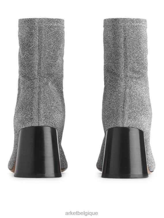 ARKET bottes stretch à talons femmes argent T46DR736 chaussure
