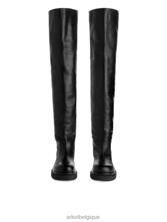 ARKET cuissardes en cuir femmes noir T46DR735 chaussure