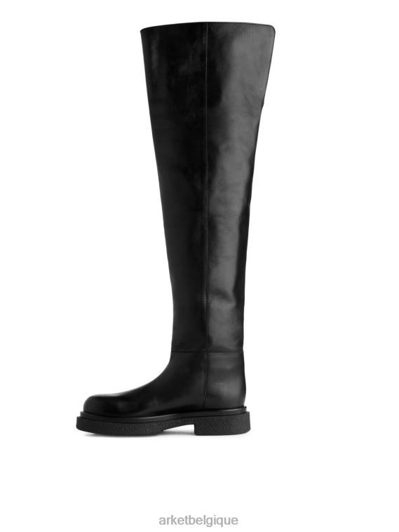 ARKET cuissardes en cuir femmes noir T46DR735 chaussure