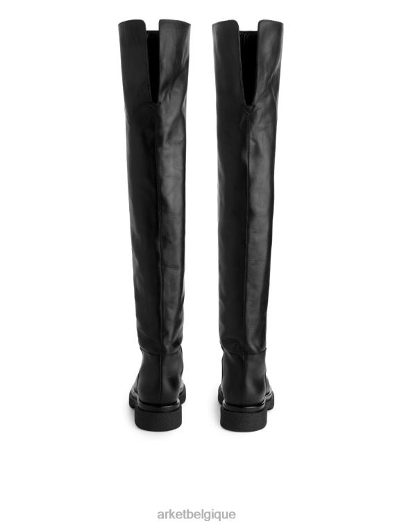 ARKET cuissardes en cuir femmes noir T46DR735 chaussure