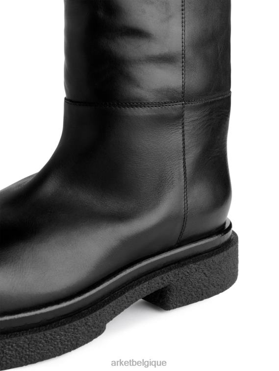 ARKET cuissardes en cuir femmes noir T46DR735 chaussure