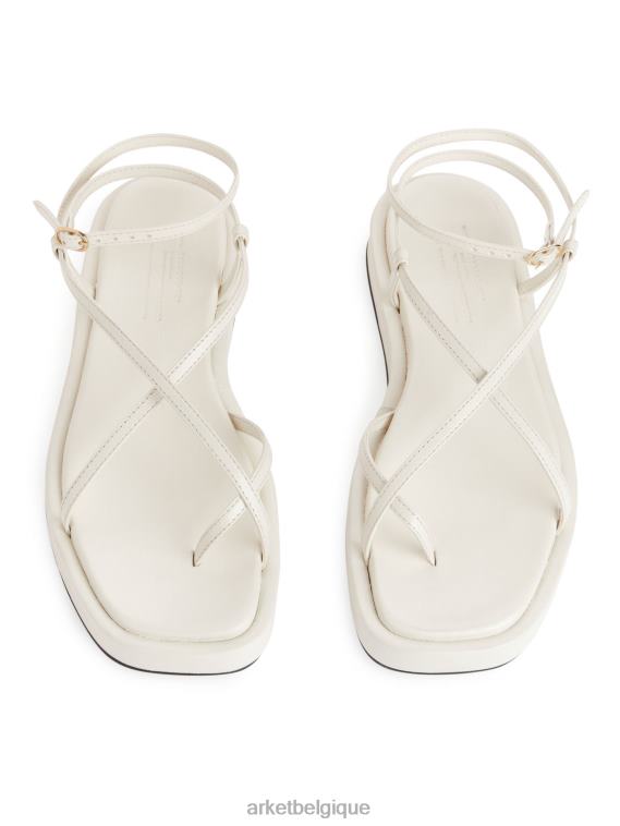 ARKET sandales à brides en cuir femmes blanc T46DR632 chaussure