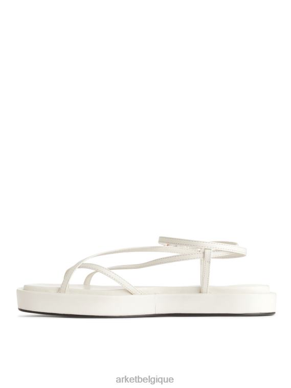 ARKET sandales à brides en cuir femmes blanc T46DR632 chaussure