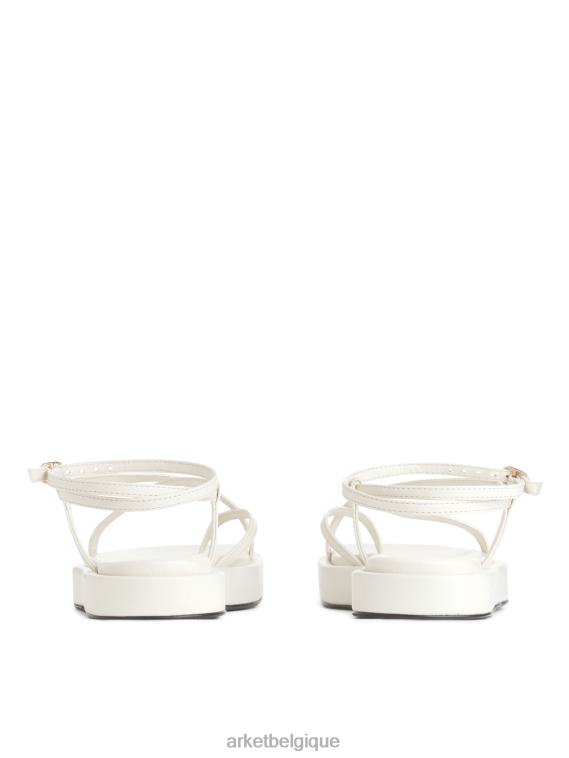 ARKET sandales à brides en cuir femmes blanc T46DR632 chaussure