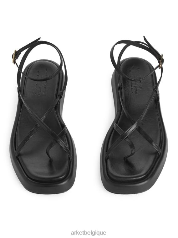 ARKET sandales à brides en cuir femmes noir T46DR628 chaussure