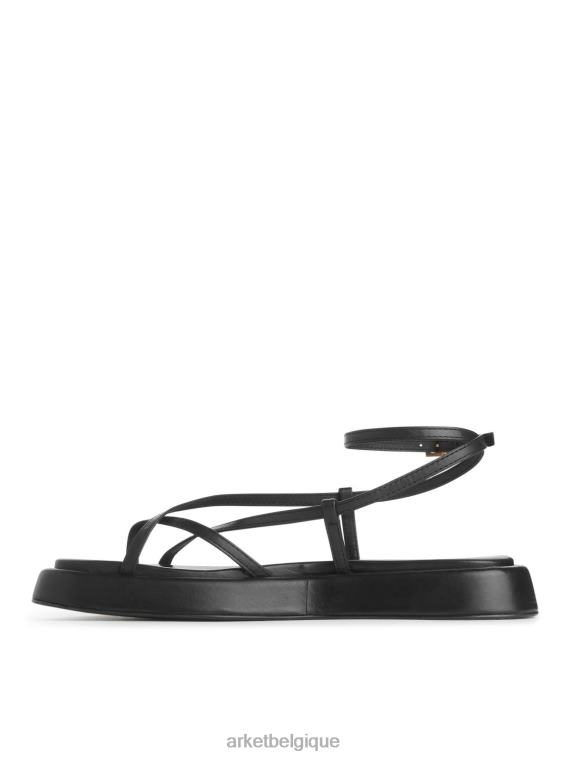 ARKET sandales à brides en cuir femmes noir T46DR628 chaussure
